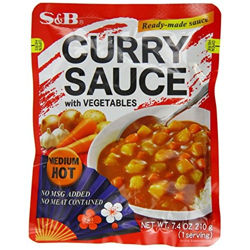 S&B Curry Sauce with Vegetables Medium Hot,7.4 Ounce Pack of 10
