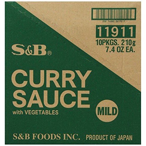 S&B Curry Sauce with Vegetables Mild, 7.4-Ounce Pack of 10