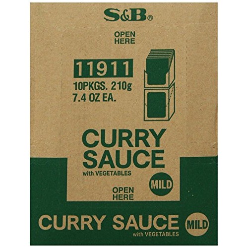 S&B Curry Sauce with Vegetables Mild, 7.4-Ounce Pack of 10