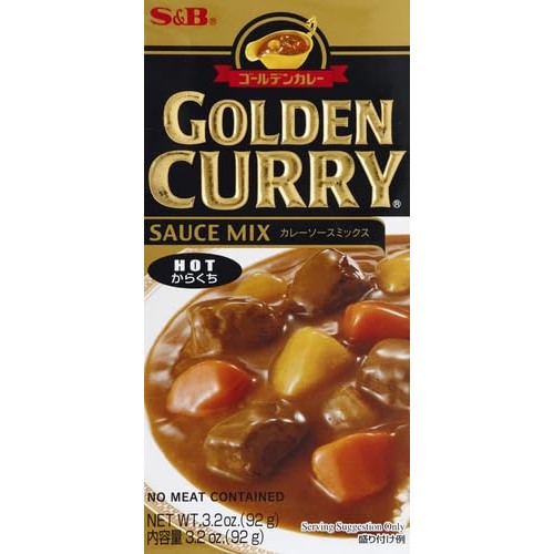 S&B, Golden Curry Sauce Mix, Hot, 3.2 oz