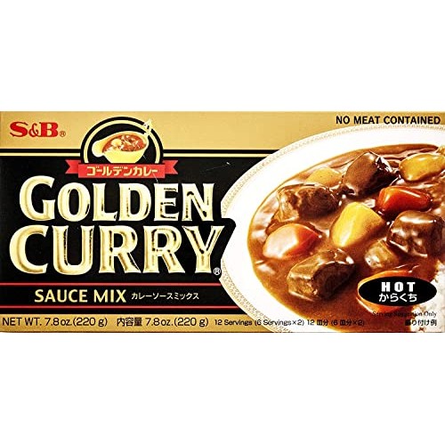 S&B Golden Curry Sauce Mix, Hot, 7.8-Ounce Pack of 5