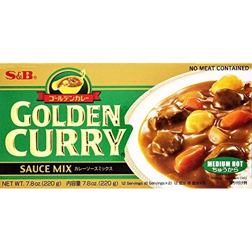 S&B Golden Curry Sauce Mix, Medium Hot, 8.4-Ounce (5 Packs)