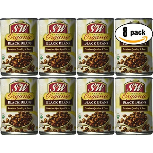 S&Amp;W Organic Black Beans, 15.5 Oz Can Pack Of 8, Total Of 124 Oz