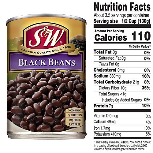 S&Amp;W - Black Beans - Canned Beans - 15 Ounce Can Pack Of 12