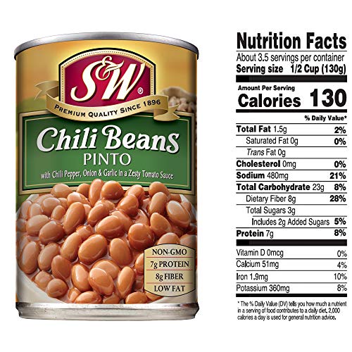 S&Amp;W - Pinto Chili Beans - Canned Beans - 15.5 Ounce Can Pack Of