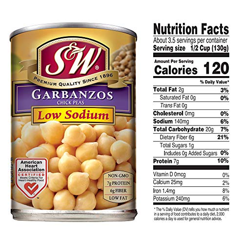 S &Amp; W • Canned Low Sodium Garbanzo Beans 12 Pack, Chickpeas, V