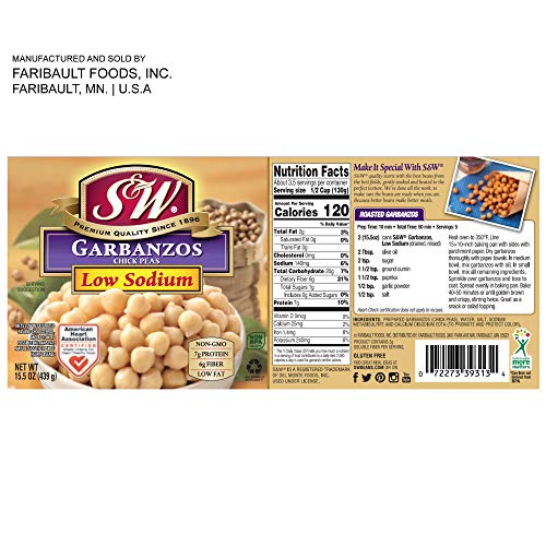 S &Amp; W • Canned Low Sodium Garbanzo Beans 12 Pack, Chickpeas, V