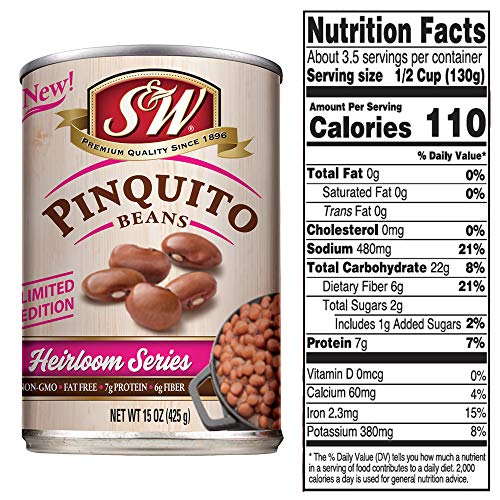 S &Amp; W • Canned Pinquito Beans 12 Pack, Vegan, Non-Gmo, Natural