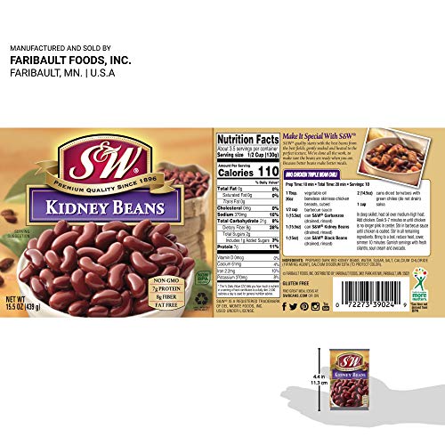 S&Amp;W - Dark Red Kidney Beans - Canned Beans - 15.5 Ounce Can Pac