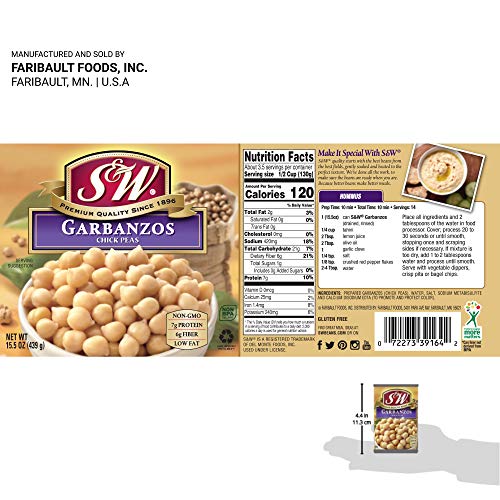 S&Amp;W - Garbanzo Beans - Chickpeas - Canned Beans - 15.5 Ounce Can