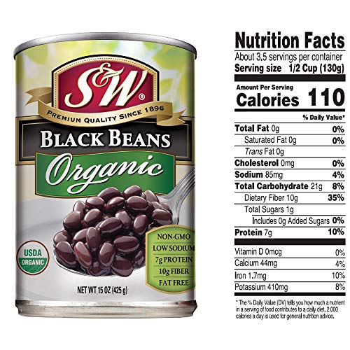 S&Amp;W - Organic Black Beans - Canned Beans - 15 Ounce Can Pack Of