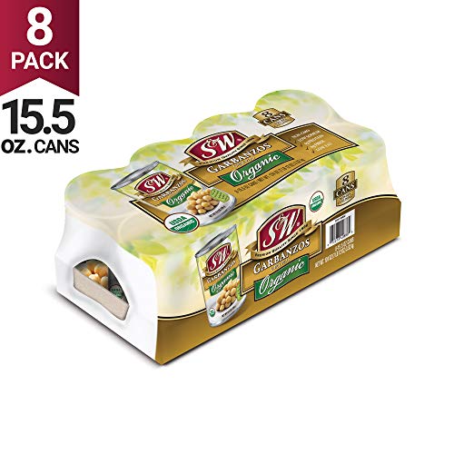 S &Amp; W - Organic Garbanzo Beans, 15.5 Ounce Can Pack Of 8, Cann