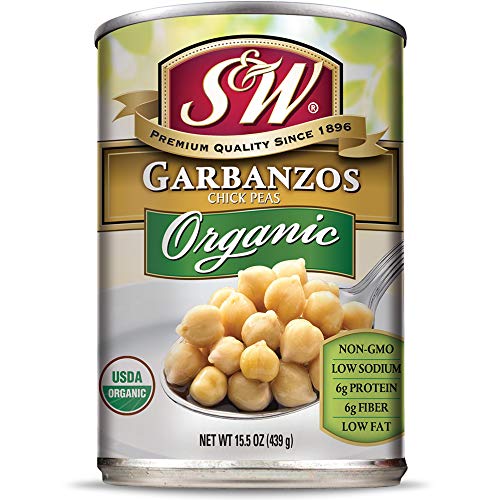 S &Amp; W - Organic Garbanzo Beans, 15.5 Ounce Can Pack Of 8, Cann