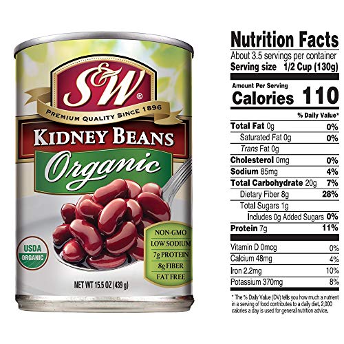 S&Amp;W - Organic Kidney Beans - Canned Beans - 15.5 Ounce Can Pack