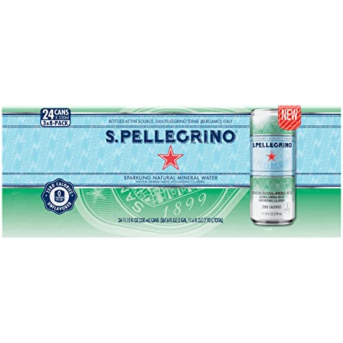 S.Pellegrino Sparkling Natural Mineral Water, 11.15 Fl Oz Cans,