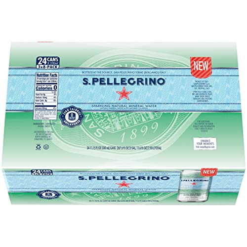 S.Pellegrino Sparkling Natural Mineral Water, 11.15 Fl Oz Cans,