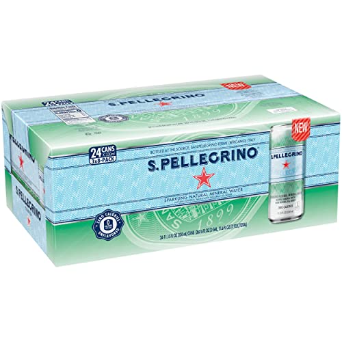 S.Pellegrino Sparkling Natural Mineral Water, 11.15 Fl Oz Cans,