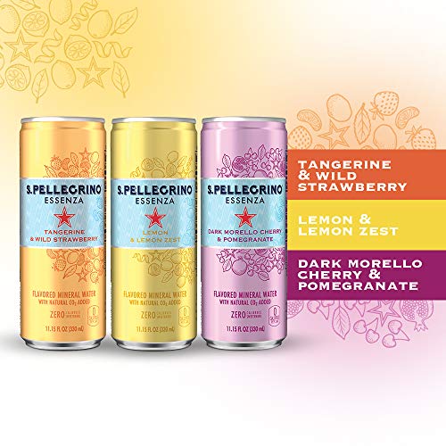 S.Pellegrino Essenza Flavored Mineral Water, 11.15 Fl Oz. Cans