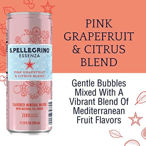 S.Pellegrino Essenza Pink Grapefruit Citrus Blend Flavored Miner...