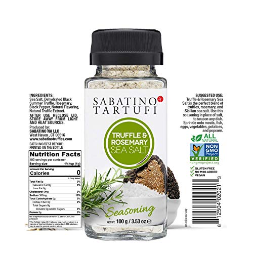 Sabatino Truffle &Amp; Rosemary Sea Salt Seasoning, All Natural Gour