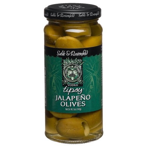Sable &Amp; Rosenfeld Vodka Kicked Jalapeno Tipsy Olives, 5-Ounce Gl