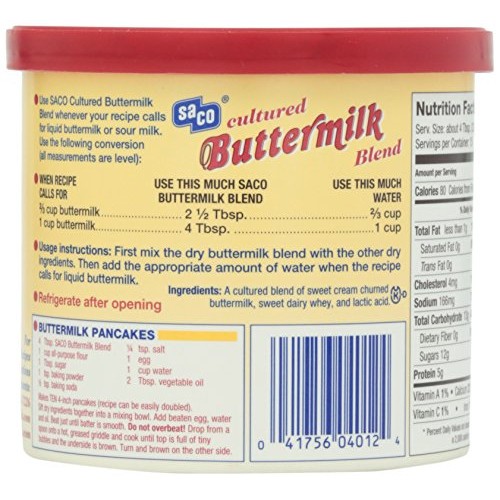 Saco Cultured Buttermilk For Cooking And Baking, Powdered, 12 Oz