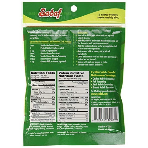 Sadaf Garam Masala Seasoning, 3 Oz