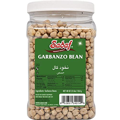 Sadaf Garbanzo Beans Dry 48 oz - Dried Chickpeas - Chick Peas Pe...