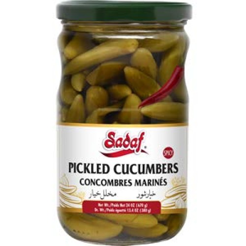Sadaf Pickled Cucumbers , 24 Oz Spicy With Dill