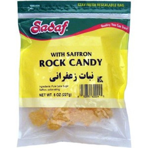 Sadaf Rock Candy With Saffron 8 Oz.
