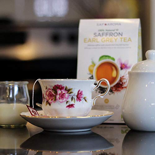 Safaroma Saffron Earl Grey Tea - Certified Organic, Containing P