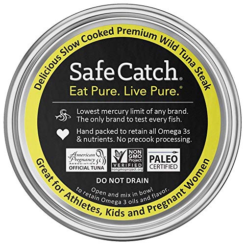 Safe Catch Ahi, Lowest Mercury Solid Wild Yellowfin Tuna Steak,
