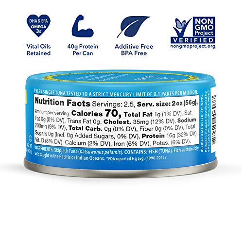Safe Catch Elite Lowest-Mercury Canned Solid Wild Tuna Fish Stea
