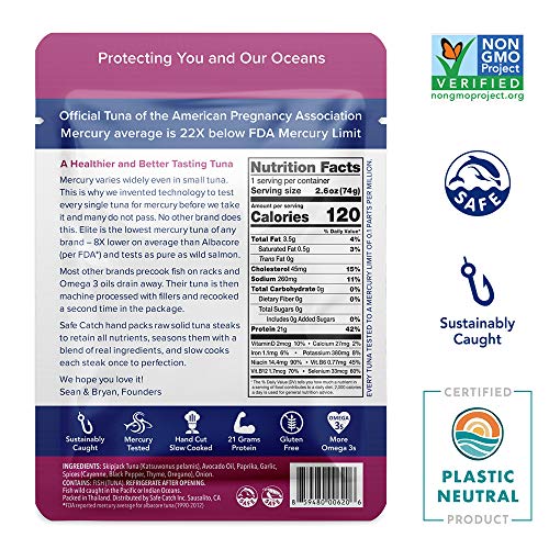 Safe Catch Elite Tuna, Lowest Mercury Wild Tuna Steak, Cajun Sea