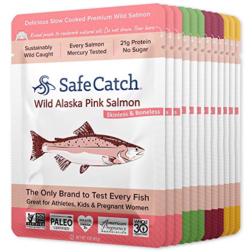 Safe Catch Wild Alaska Pink Salmon, Mercury Tested, Seasoned, 2.
