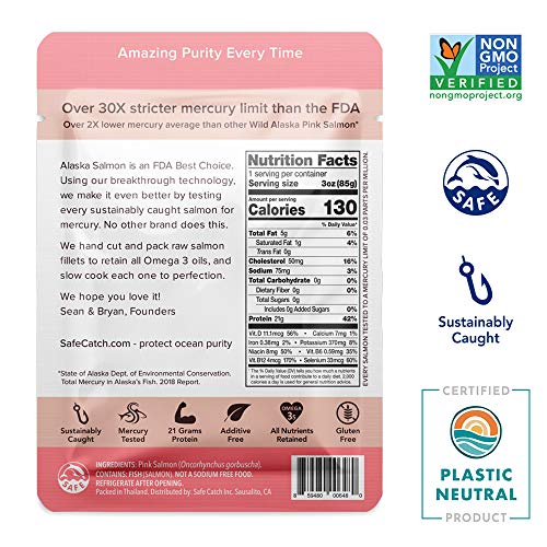 Safe Catch Wild Alaska Pink Salmon, No Salt Added, Mercury Teste