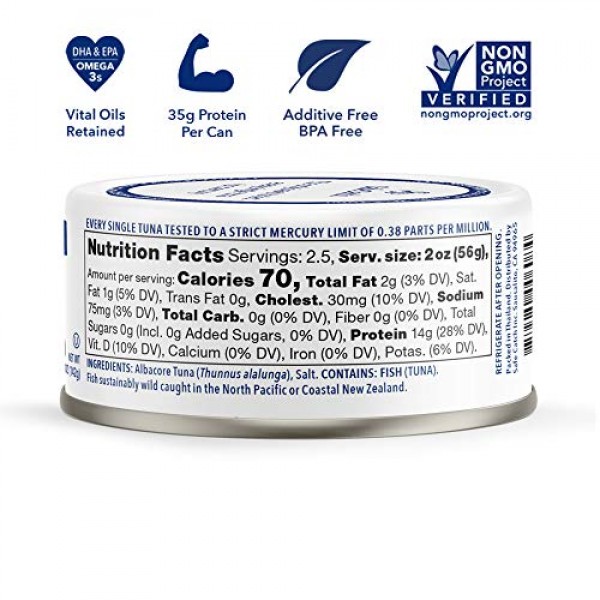 Safe Catch Wild Albacore Tuna, 5 oz Can Pack of 6. The Only Br...