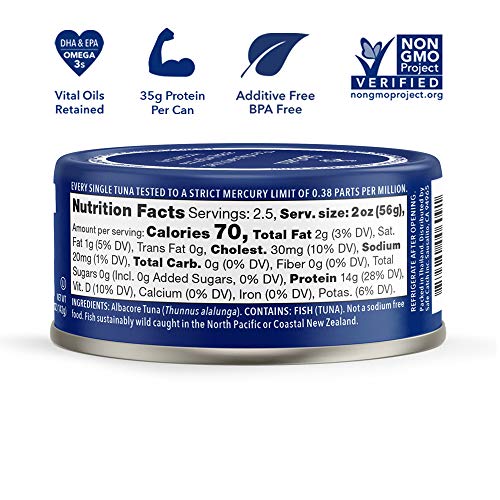 Safe Catch Wild Albacore Tuna, No Salt Added, 12 Count The Only