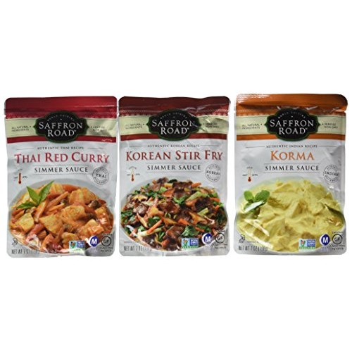 Saffron Road Authentic Recipe Simmer Sauce 3 Flavor Variety Bund