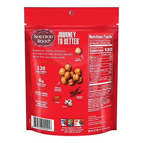 Saffron Road Crunchy Chickpeas, Chipotle, 6 Ounce