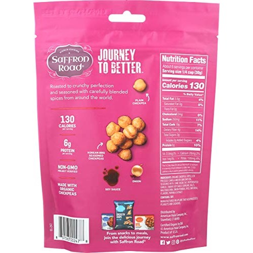 Saffron Road Organic Crunchy Chickpea Snacks-Gluten Free, Non-GM...
