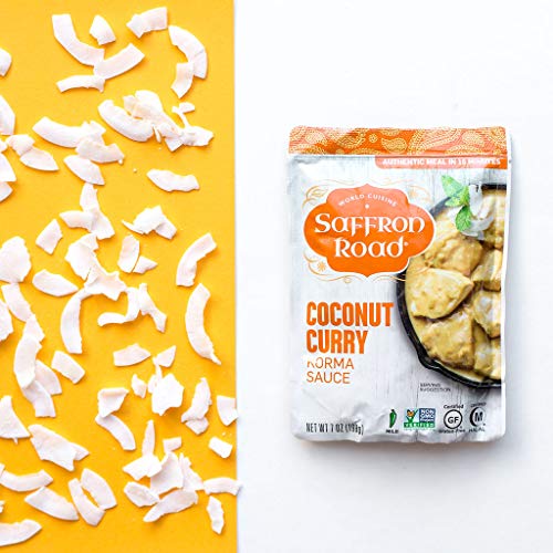 Saffron Road Simmer Sauce Variety Pack, 7 Ounce Pack of 4 Non-...