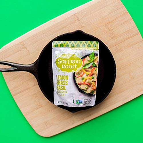 Saffron Road Simmer Sauce Variety Pack, 7 Ounce Pack of 4 Non-...