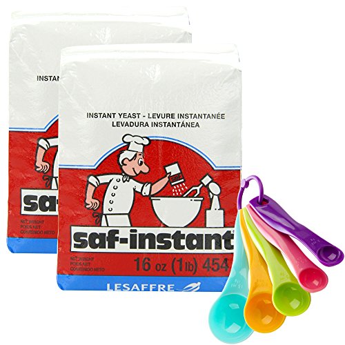 Saf Instant Yeast | 1 Pound Pouch Pack Of 2 + 1 Set Of Measuring