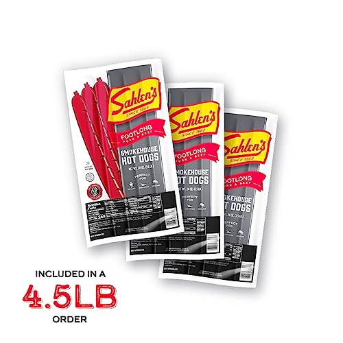 Sahlens Original Smokehouse Pork & Beef Footlong Hot Dogs with ... Sahlens Original Smokehouse Pork & Beef Footlong Hot Dogs with ...