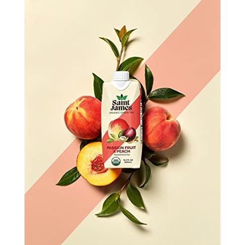 Saint James Iced Tea | Passion Fruit & Peach Organic Green Tea |...