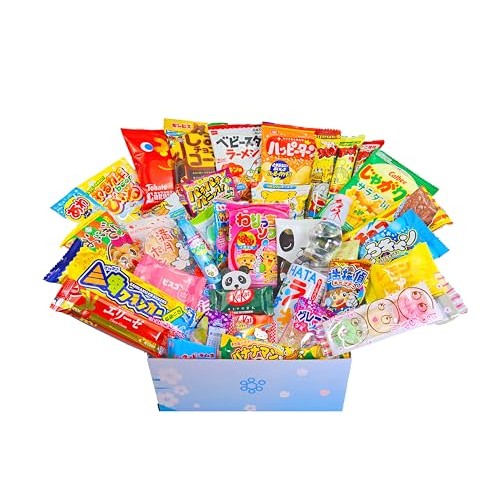 Sakura Box Japanese Candy & Snacks Dagashi Set & Pamphlet 50 Pie...