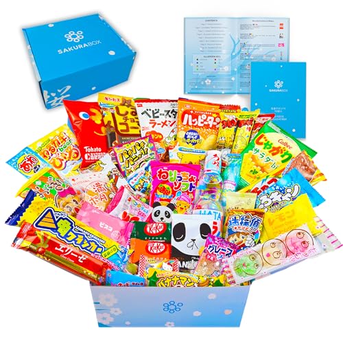 Sakura Box Japanese Candy & Snacks Dagashi Set & Pamphlet 50 Pie...