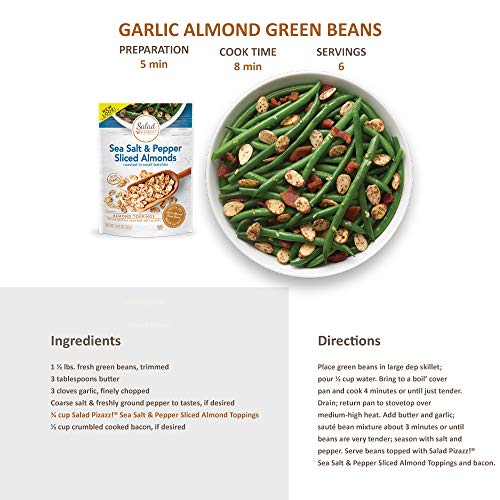 Salad Pizazz Sliced Almonds, Sea Salt & Cracked Pepper, Non-gmo,...