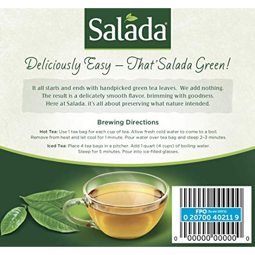 Salada Teas Green Tea, 6 Boxes Of 40 240 Tea Bags, Pure Green